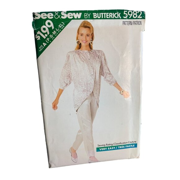 Butterick Misses Top Pants Sewing Pattern Sz P- XL 5982 - Uncut - Picture 1 of 4